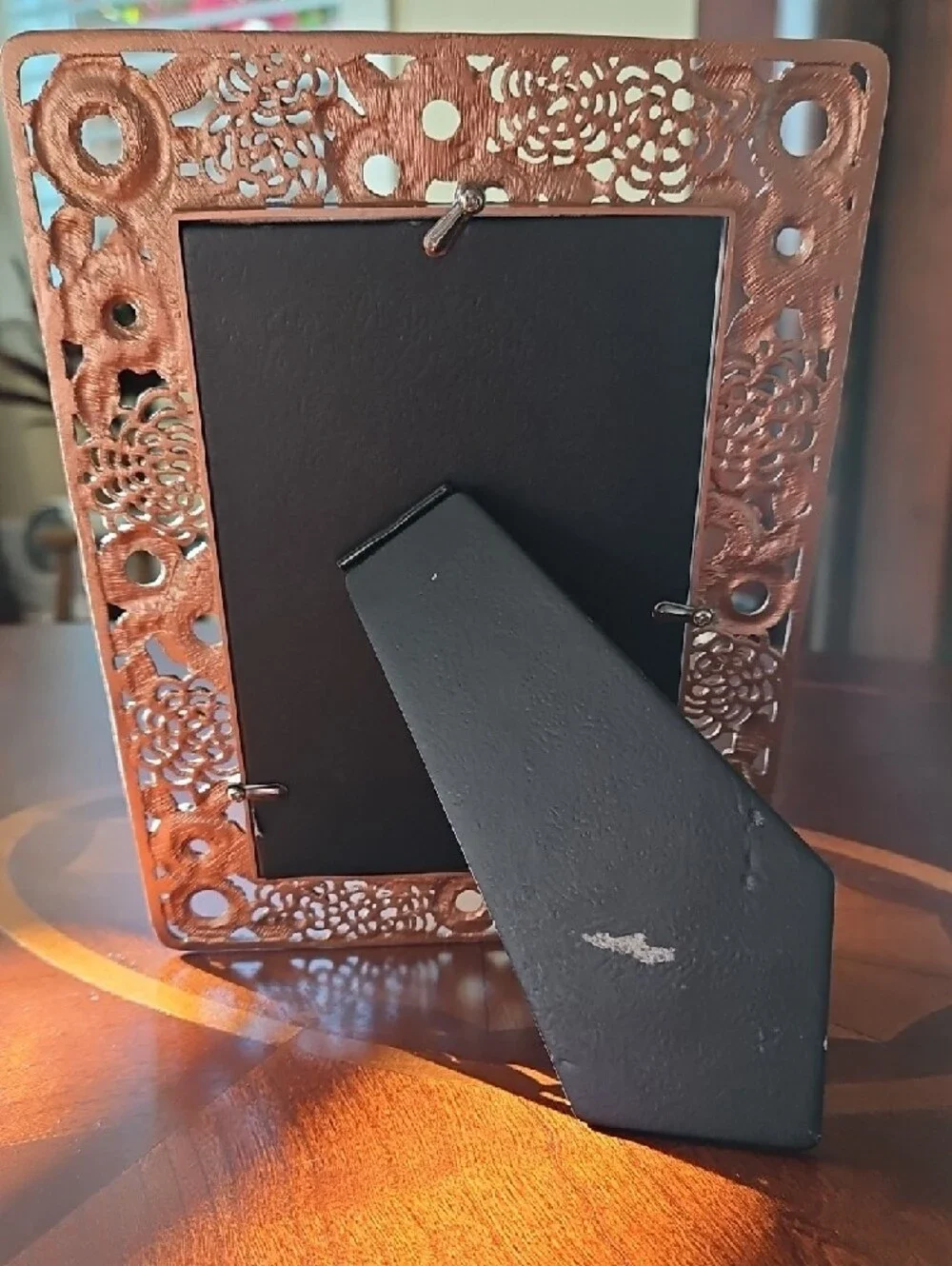 Ornate Floral Metal Picture Frame in Antiqued Copper